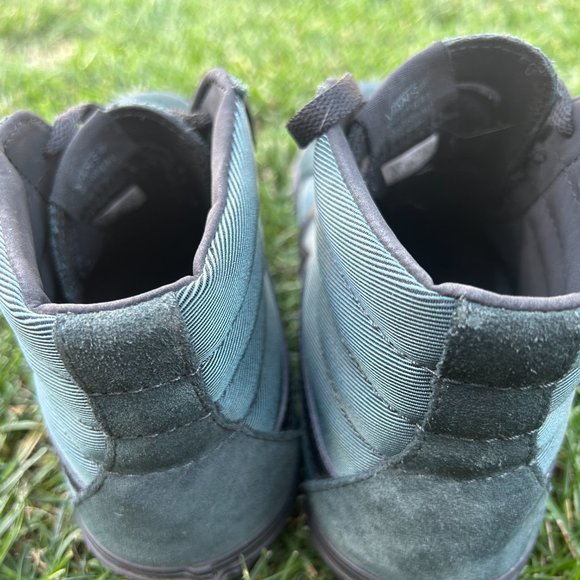 Mens 9.5 Vans High Top Green Suede Black Gum - Picture 7 of 13